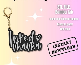 Keychain STL File, 3D printed keychain file, Digital download, Cute 3D print file for Bambu Lab & FDM printers, Instant download,