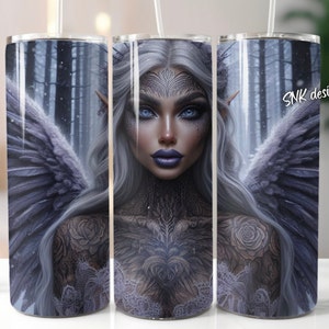 20oz tumbler wrap mystical fairy tumbler wrap, Sublimation design templates, straight png Digital download. 20oz sublimation tumbler wrap