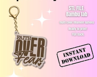 Keychain STL File, 3D printed keychain file, Digital download, Cute 3D print file for Bambu Lab & FDM printers, Instant download,