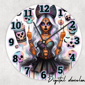 Clock design cute funny snarky sublimation clock png , Digital download, sublimation png, clock template , clock designs ,