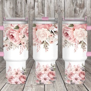 florals sublimation 40oz tumbler wrap