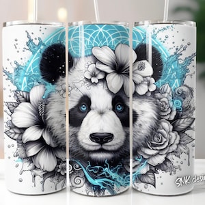 20oz tumbler wrap Panda tumbler wrap, Sublimation design templates, straight png Digital download. 20oz tumbler wrap. Tropical tumbler