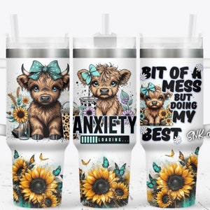 Baby highland cow 40oz Quencher wrap, Sublimation design templates, 40oz png Digital download. Clip art download, 40oz tumbler with handle