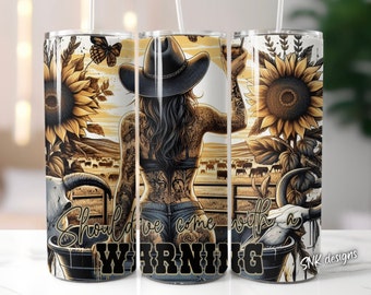 20oz tumbler wrap western country sunflower self love daily affirmations, Sublimation design templates, straight png Digital download.