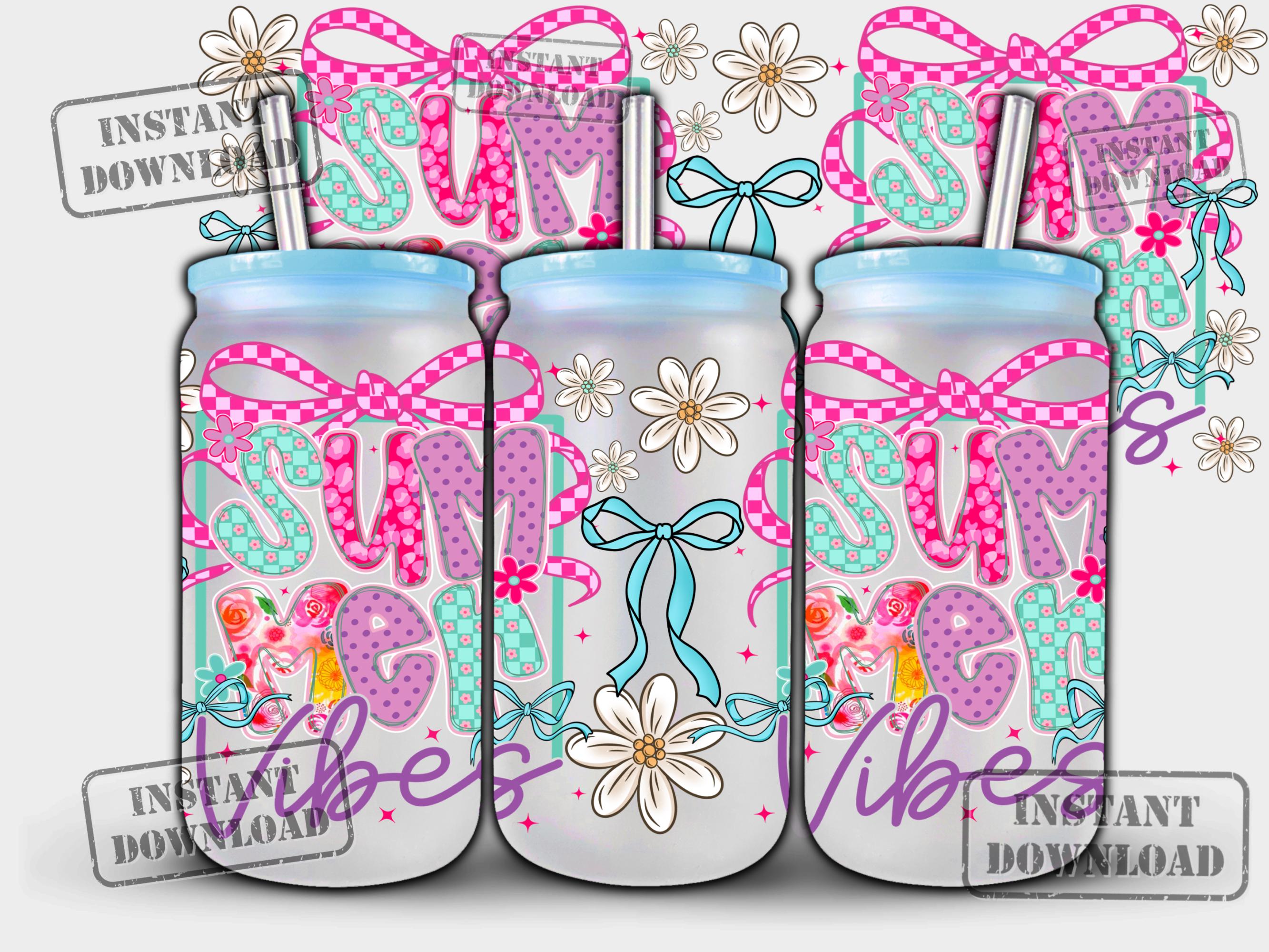 16oz Summer Beach Boho Can Wrap Sublimation Design (digital Download ...