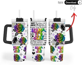 40 Unzen Tumbler Wrap tägliche Affirmationen Selbstliebe psychische Gesundheit, Sublimationsdesign-Vorlagen, 40 Unzen png Digitaler Download. Clip Art Download,