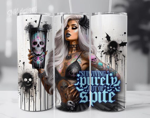 Halloween cute spooky season horror tumbler wrap, Sublimation design templates, straight png Digital download. 20oz sublimation tumbler wrap