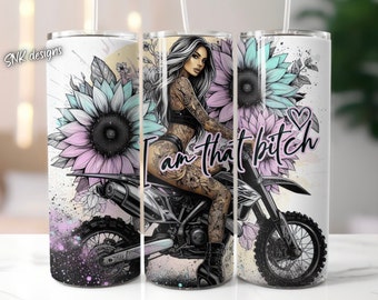 20oz tumbler wrap badass bitch savage snarky sarcastic funny baddie, Sublimation design templates, straight png Digital download. Bad bitch