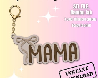 Keychain STL File, 3D printed keychain file, Digital download, Cute 3D print file for Bambu Lab & FDM printers, Instant download,