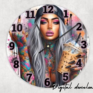Clock design cute funny snarky sublimation clock png , Digital download, sublimation png, clock template , clock designs ,