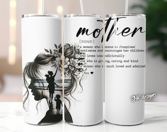 20oz tumbler wrap Mother’s Day  self love daily affirmations, Sublimation design templates, straight png Digital download.