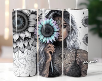 20oz tumbler wrap, Sublimation design templates, straight png Digital download. skull tumbler