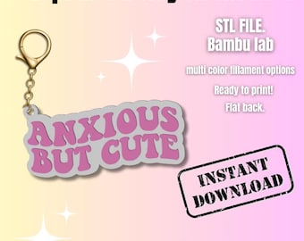 Keychain STL File, 3D printed keychain file, Digital download, Cute 3D print file for Bambu Lab & FDM printers, Instant download,