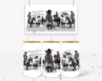Country western 16oz wrap, Sublimation design templates, 16oz png Digital download. Clip art download, 16oz beer can glass Libby can glass