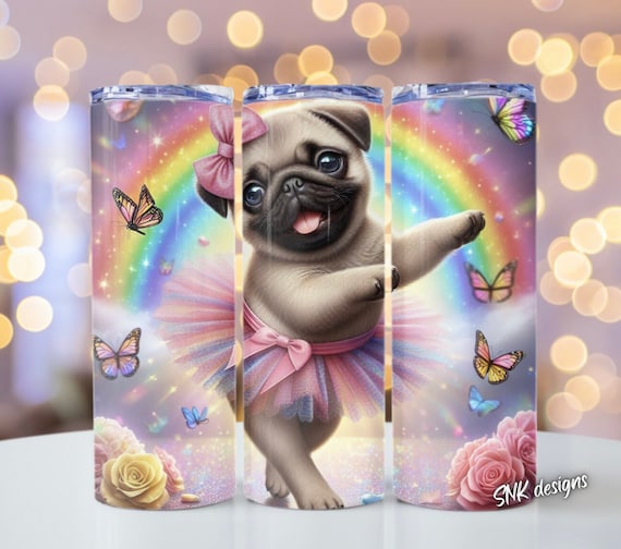 Involucro per bicchiere Pug, modelli di design a sublimazione