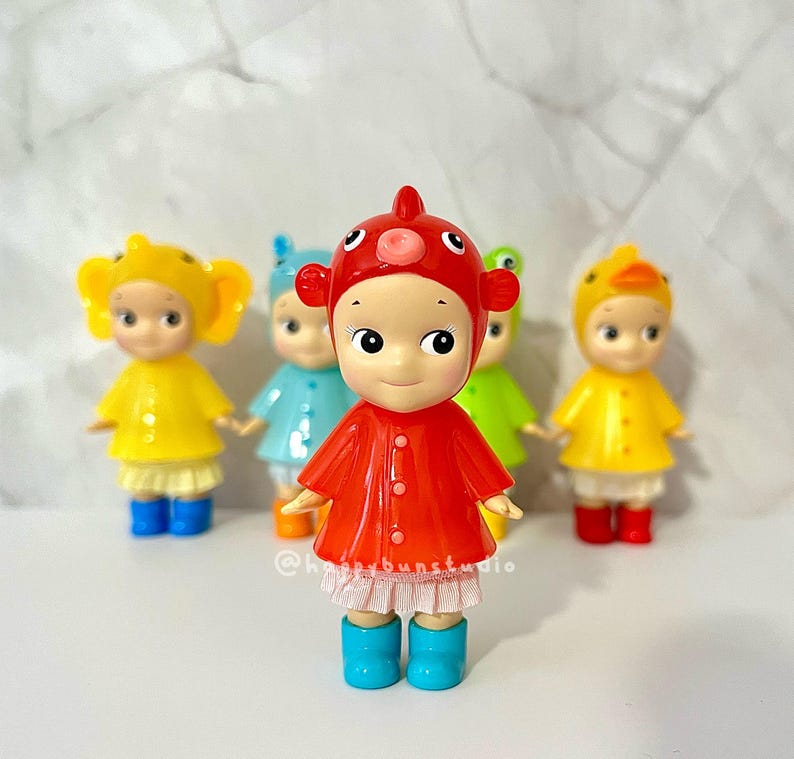 Skirts for Sonny Angel Raincoat Series | Clothing | Doll Figurine Collectible | Sonny Angel Smiski Clothing | Ruffled Skirt | Bottoms only Berry