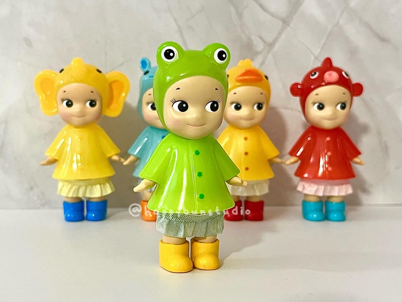 Skirts for Sonny Angel Raincoat Series | Clothing | Doll Figurine Collectible | Sonny Angel Smiski Clothing | Ruffled Skirt | Bottoms only Sage