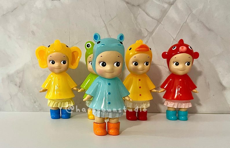 Skirts for Sonny Angel Raincoat Series | Clothing | Doll Figurine Collectible | Sonny Angel Smiski Clothing | Ruffled Skirt | Bottoms only Sky Blue