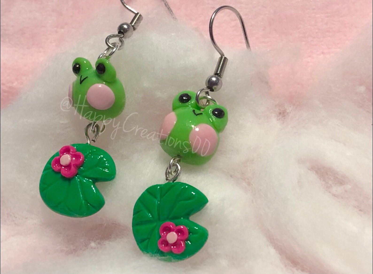 Polymer clay frog earrings Etsy
