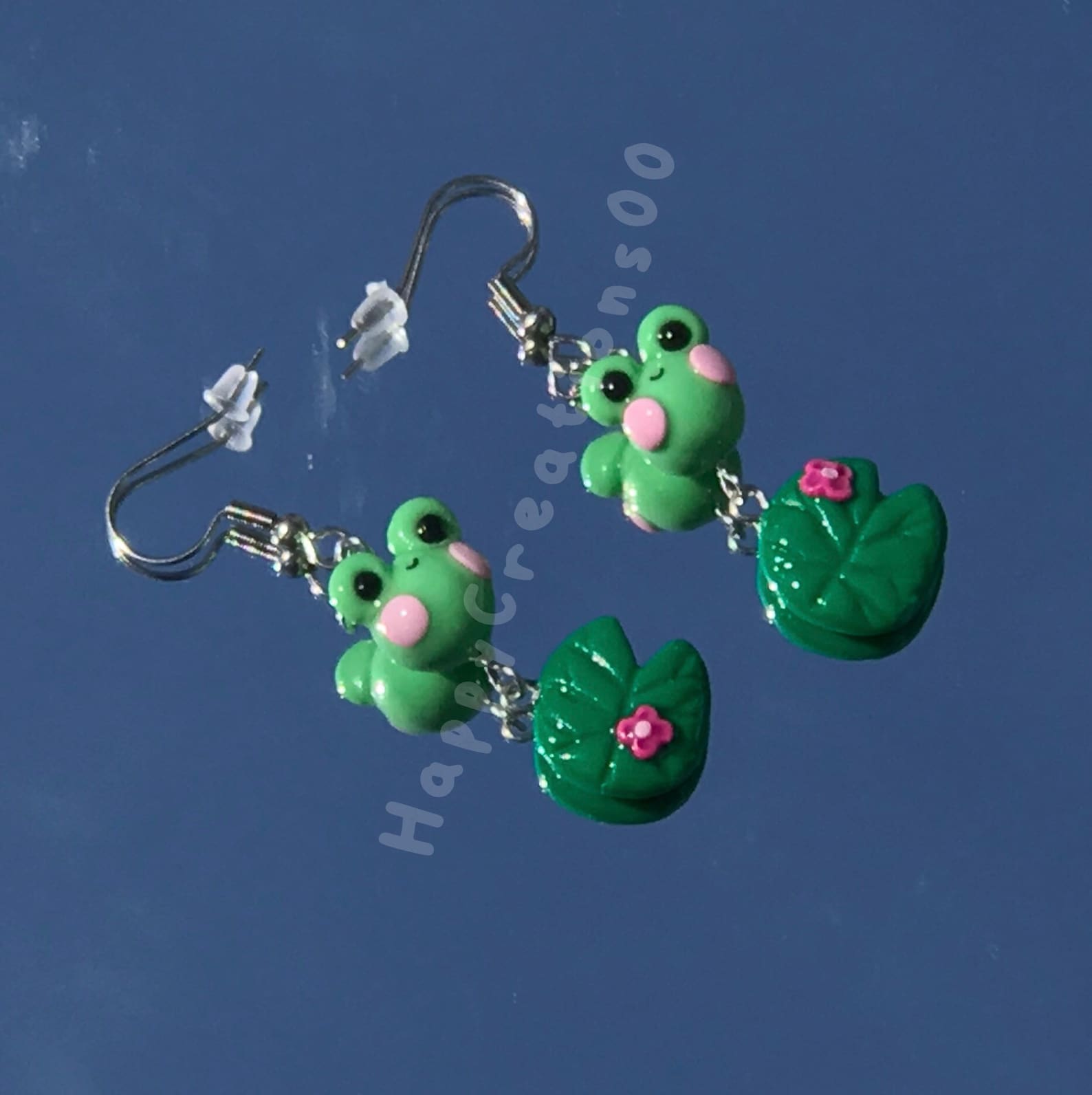 Polymer Clay Frog Earrings Etsy
