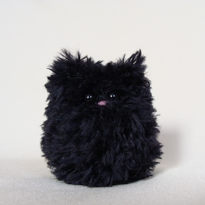 Juguete de peluche de gato negro 3D, almohada de gato negro de 16