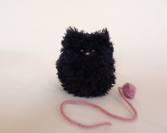 Black cat black plush small fidget toy, stress ball, cat toy anime plush, black cat gifts, desk toy, Christmas stocking