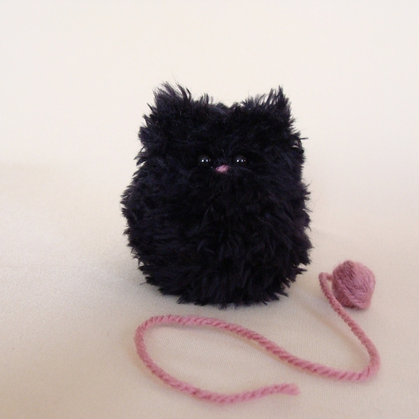 Black cat black plush small fidget toy, stress ball, cat toy anime plush, black cat gifts, desk toy, Christmas stocking