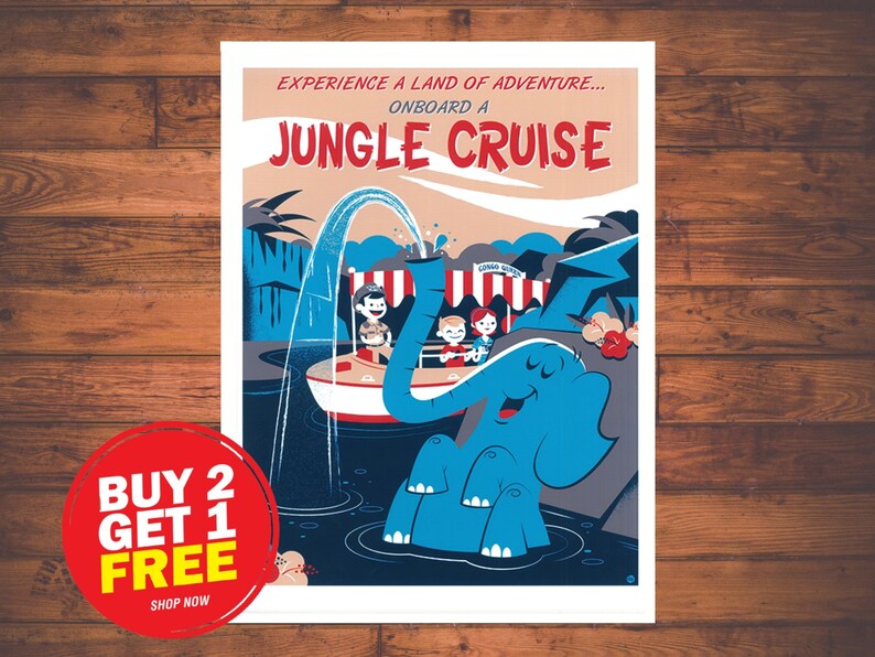 Disney Jungle Cruise Ride 0095 Disney World Poster Disneyland | Etsy