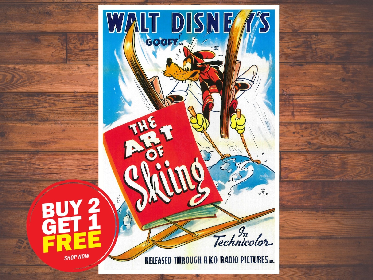 Disney Goofy the Art of Skiing 0206 Disney World Poster | Etsy