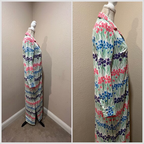 Medium large spring flower maxi length shirt dres… - image 7