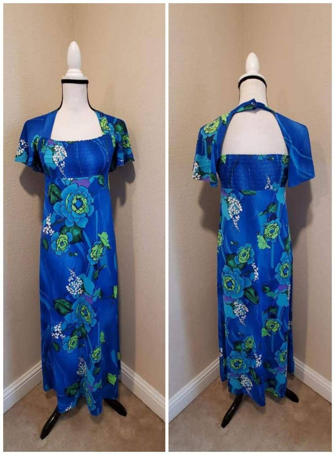 Vintage 60s 70s Young Hawaii Hawaiian Tiki Psychedelic Maxi - Etsy