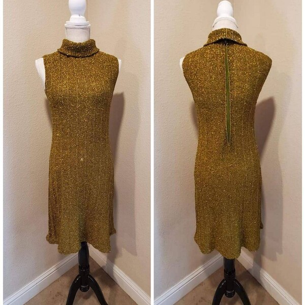 The Ember Recycled Yarn Sleeveless Turtleneck Knit Dress