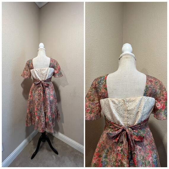 Vintage 60s 70s prairie boho gunne style homemade… - image 3