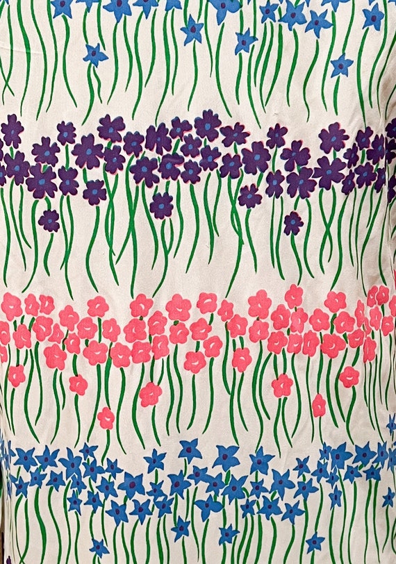 Medium large spring flower maxi length shirt dres… - image 2