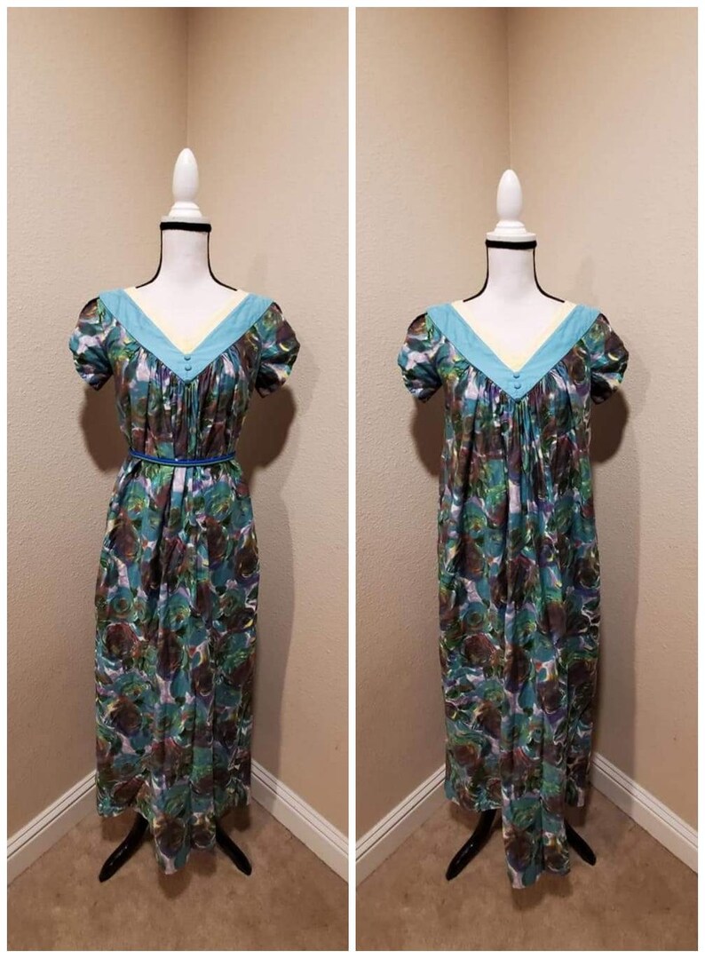 Vintage 50s 60s Sydney Honolulu hawaiian Aloha mumuu lounge dress image 1