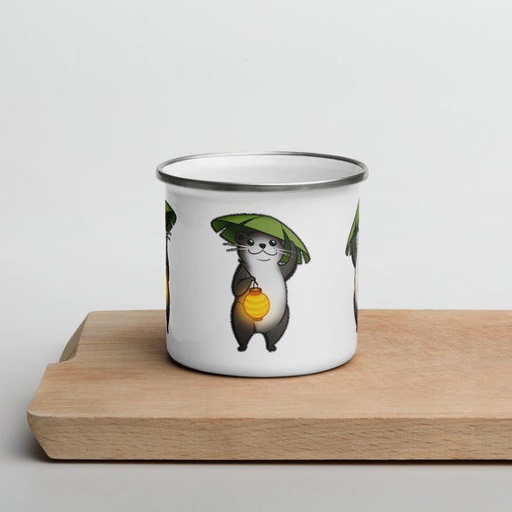 Ffxiv Odder Otter Enamel Mug Etsy