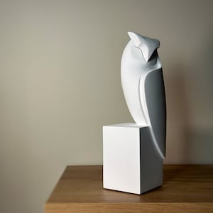 owl sculpture, minimalist, bird figurine owl, home decor owl