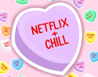 Conversation Heart Stickers | Conversation Heart | Candy Heart Sticker | Waterproof Sticker| Laptop Sticker | Valentine Sticker | Netflix