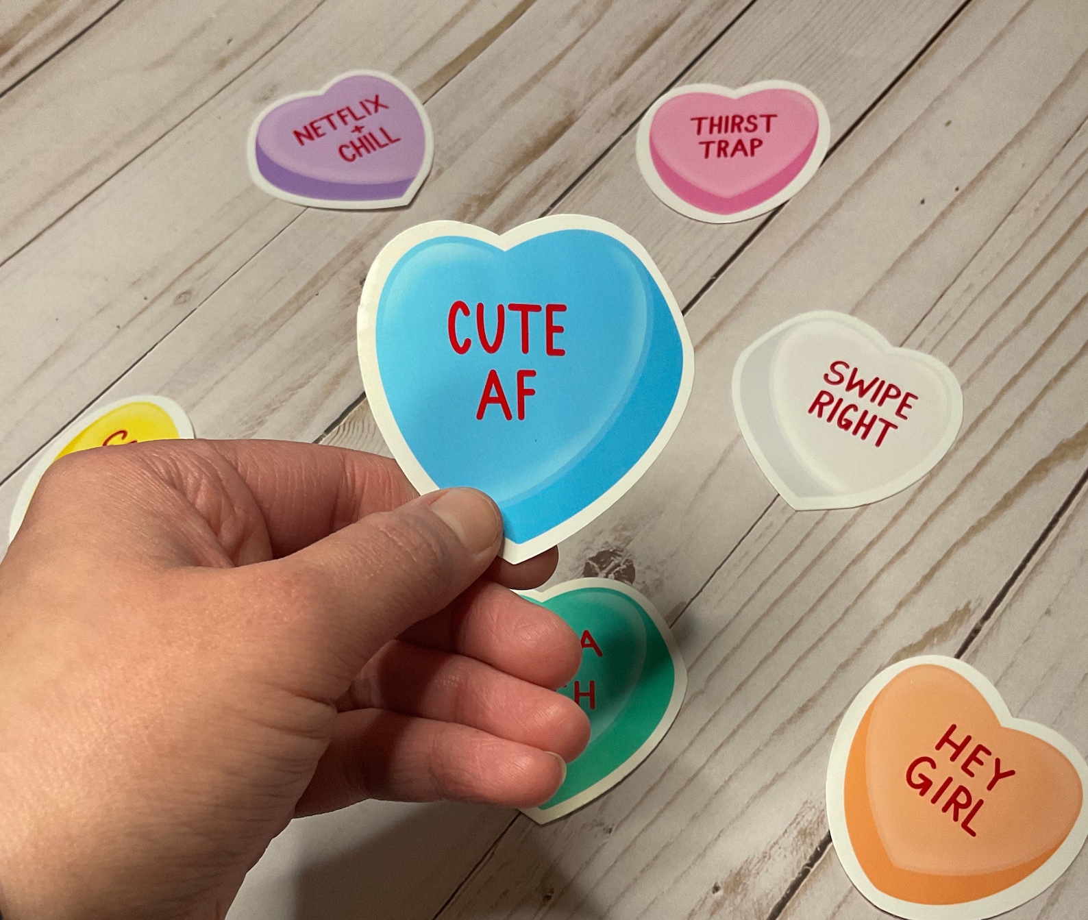 Conversation Heart Stickers Conversation Heart Candy Heart Etsy