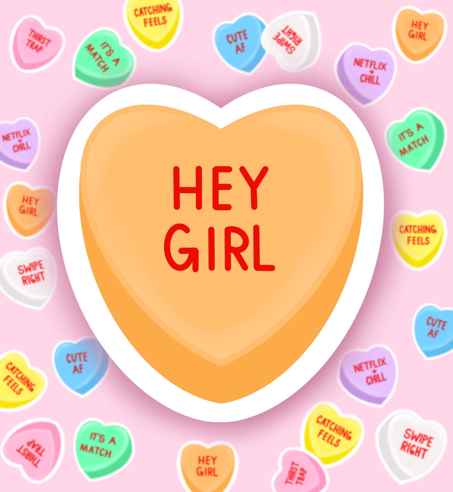 Conversation Heart Stickers Conversation Heart Candy Heart Sticker