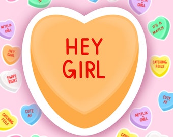 Conversation Heart Stickers | Conversation Heart | Candy Heart Sticker | Waterproof Sticker| Laptop Sticker | Valentine Sticker