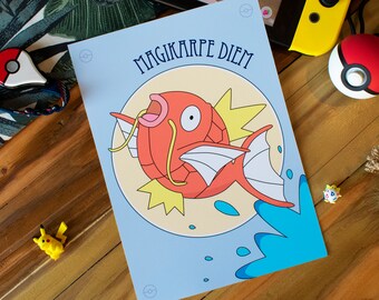 Magikarp Carpe Diem Print: Nintendo Gaming Fan Art (A4/A5/A3)
