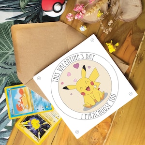 Carte de Saint-Valentin Poke, carte de voeux, carte de Saint-Valentin de joueur, carte de fan Kawaii, carte de Saint-Valentin ringard, carte d'anniversaire de joueur