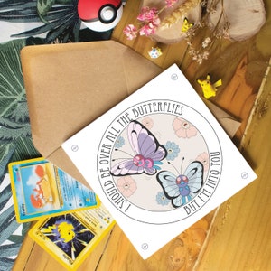 Carte de Saint-Valentin Emo x Poke, carte de voeux, carte d'anniversaire, carte de fan de Pokémon Kawaii, carte de Saint-Valentin ringard, carte d'anniversaire de joueur