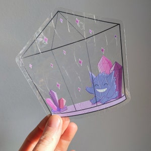 Gengar Terrarium Window Cling: Rainbow Suncatcher Sticker