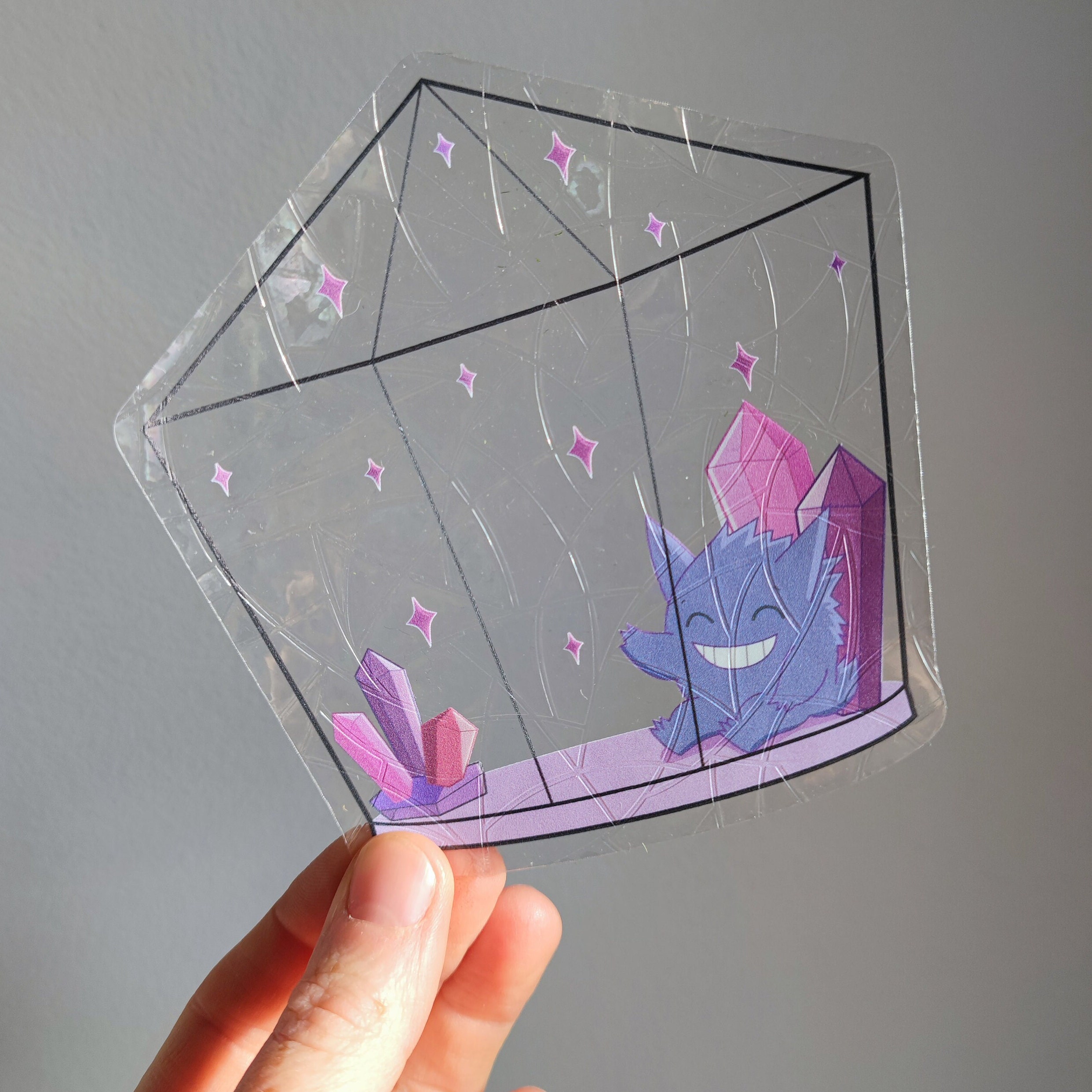 Poké Rainbow Maker Window Sticker, Suncatcher Window Cling, Mirror Sticker, Nintendo Fan, Gamer Christmas Gift, Birthday Gift,Gengar Sticker