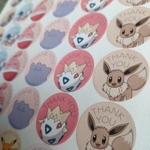 Poke Style Thank You Stickers - Sticker Sheet, Labels, For Small Business, Eco Friendly, Recycled, Biodegradable, Compostable