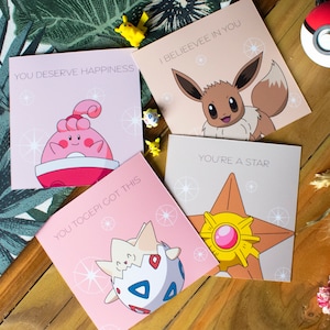 Impressions positives inspirées de Poke ! Parfait pour les albums de coupures, les cadeaux, les cartes d'anniversaire, les mini-impressions, les oeuvres d'art kawaii