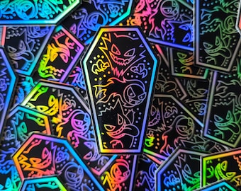 Poke Inspired Spooky Sticker! Scrapbooking, Gifts, Stocking Fillers, Halloween, Holographic Decal Kawaii Anime stickers