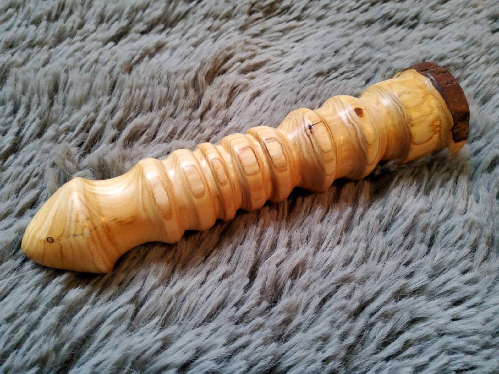Hand Made 7 Inch Ribbed Cedar Wood Dildo Sex Toy | Etsy